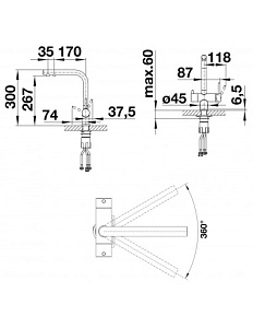 Aquaphor vandens maišytuvas su geriamojo vandens funkcija 2963L (Auksinis)